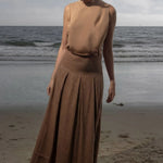 Marbella Skirt - Clay Tissue Linen - Heidi Merrick
