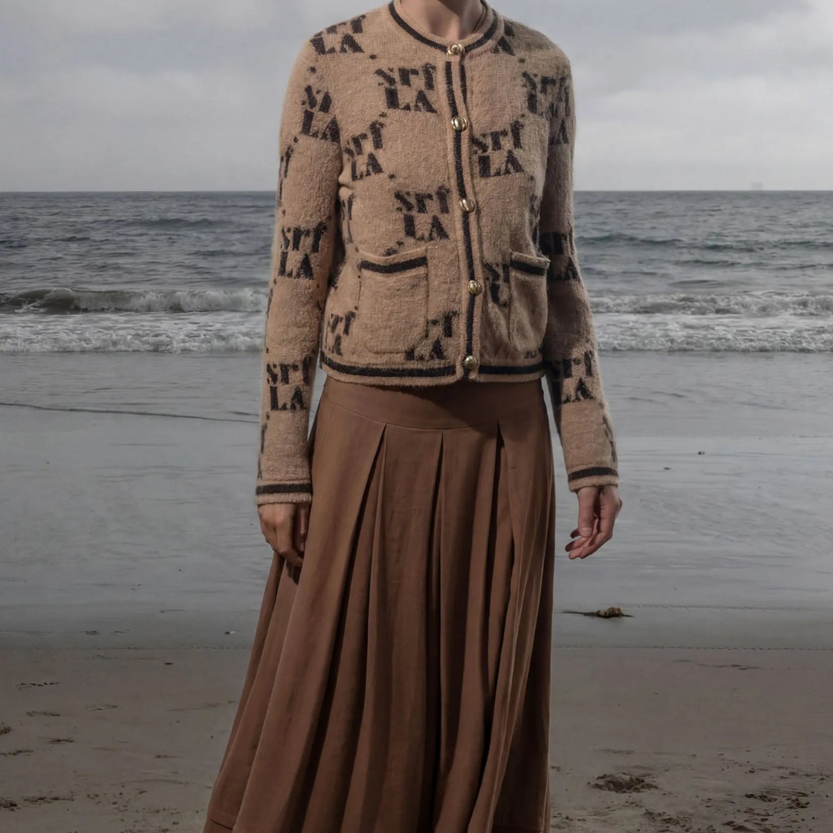 Marbella Skirt - Clay Tissue Linen - Heidi Merrick