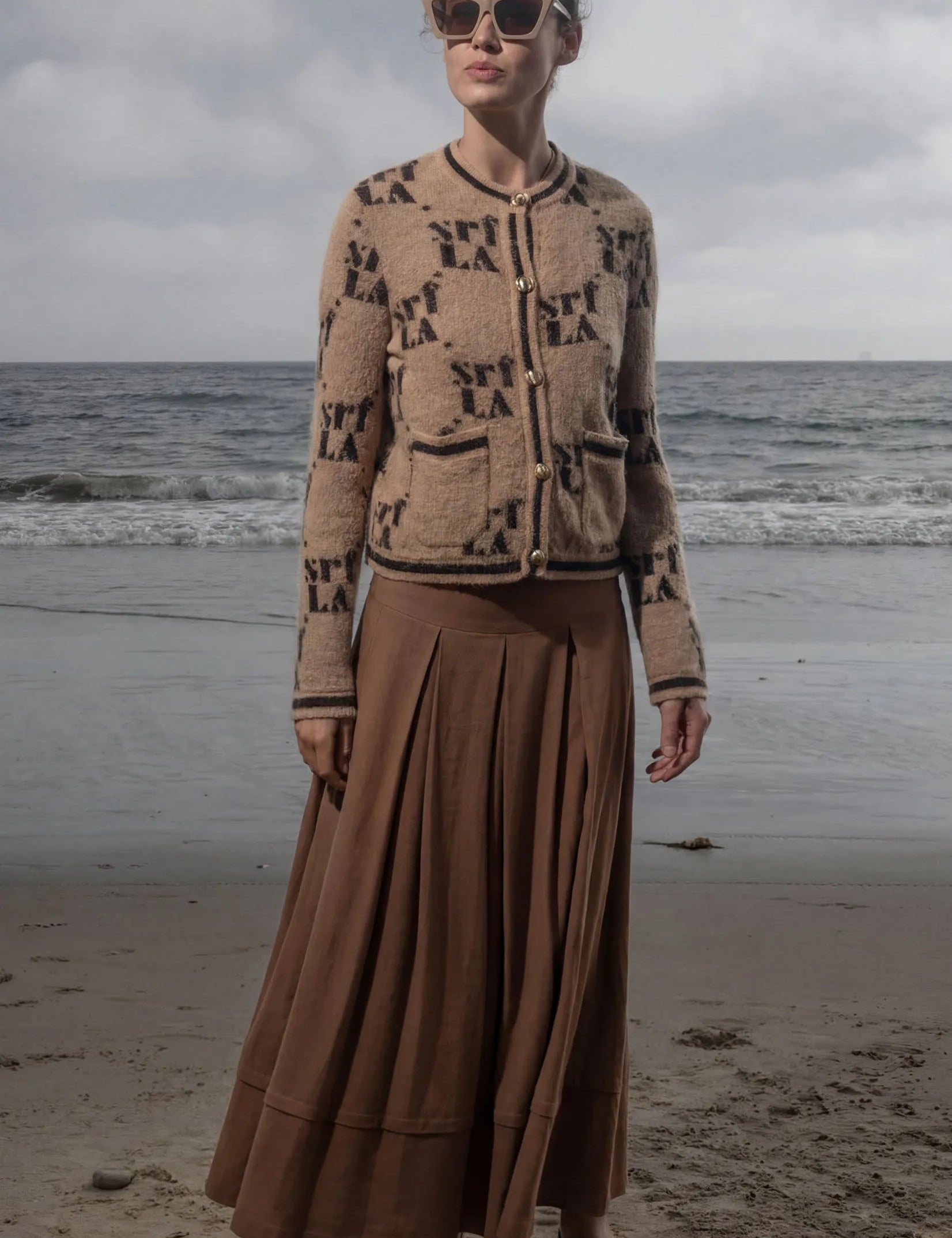 Marbella Skirt - Clay Tissue Linen - Heidi Merrick