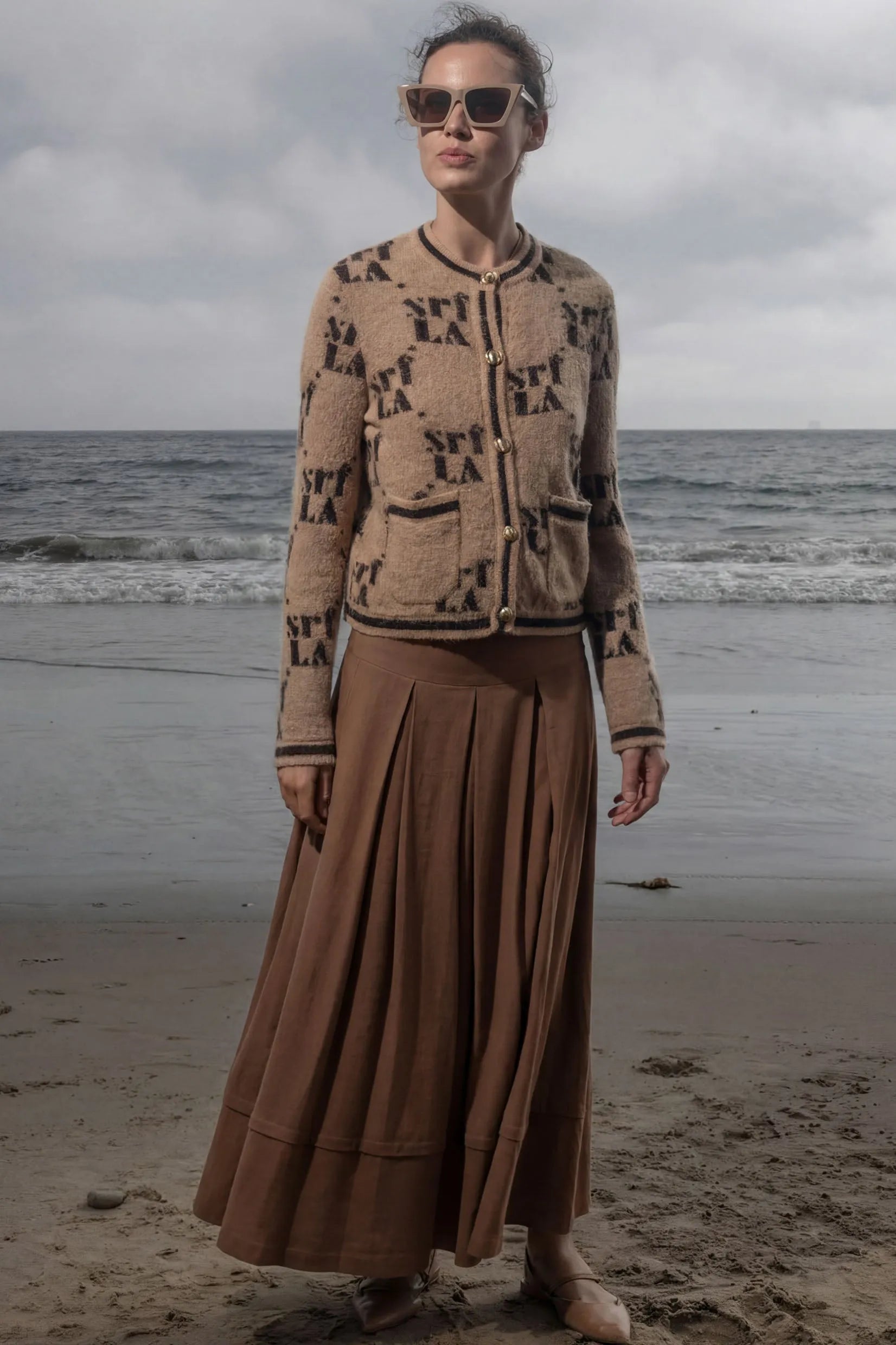 Marbella Skirt - Clay Tissue Linen - Heidi Merrick