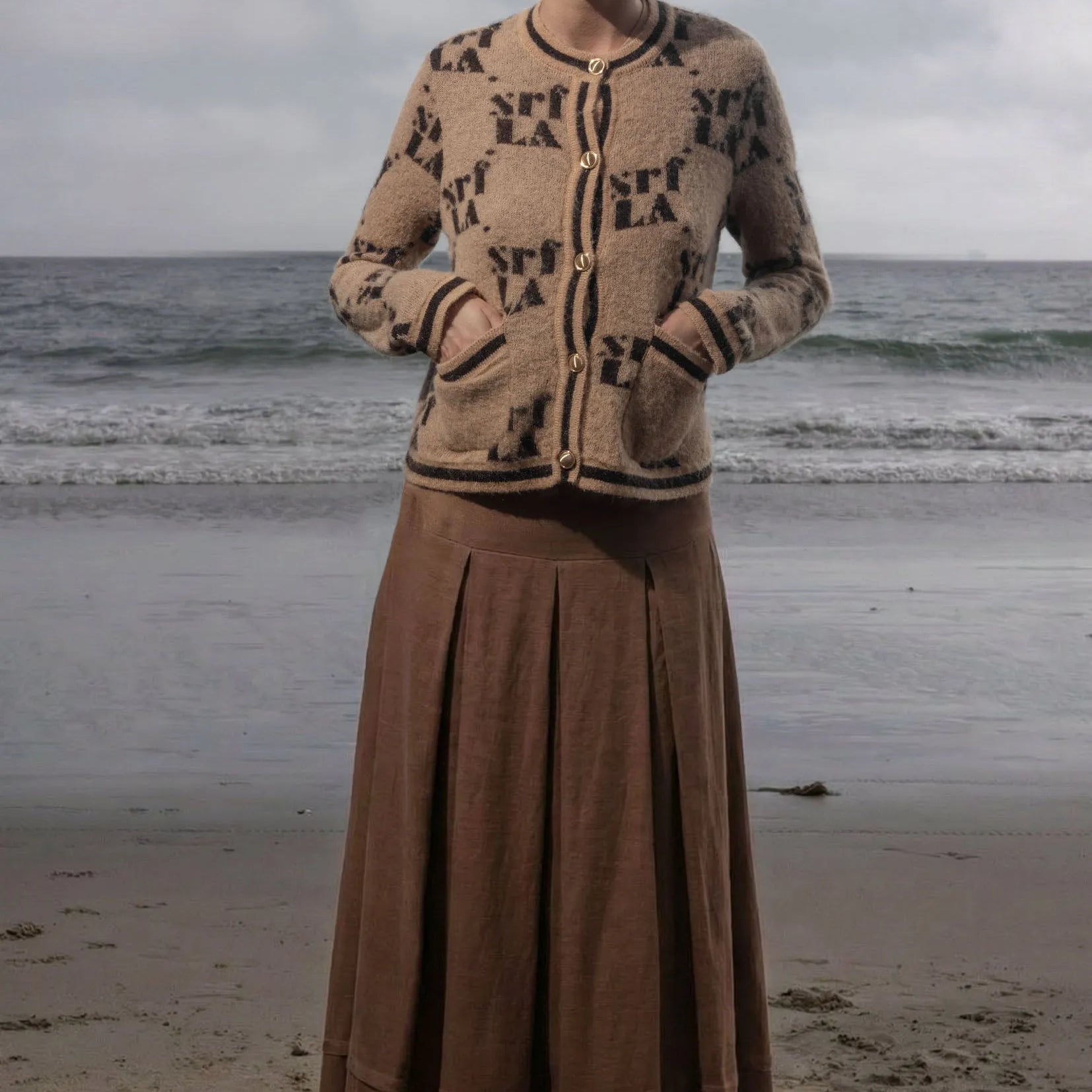 Marbella Skirt - Clay Tissue Linen - Heidi Merrick