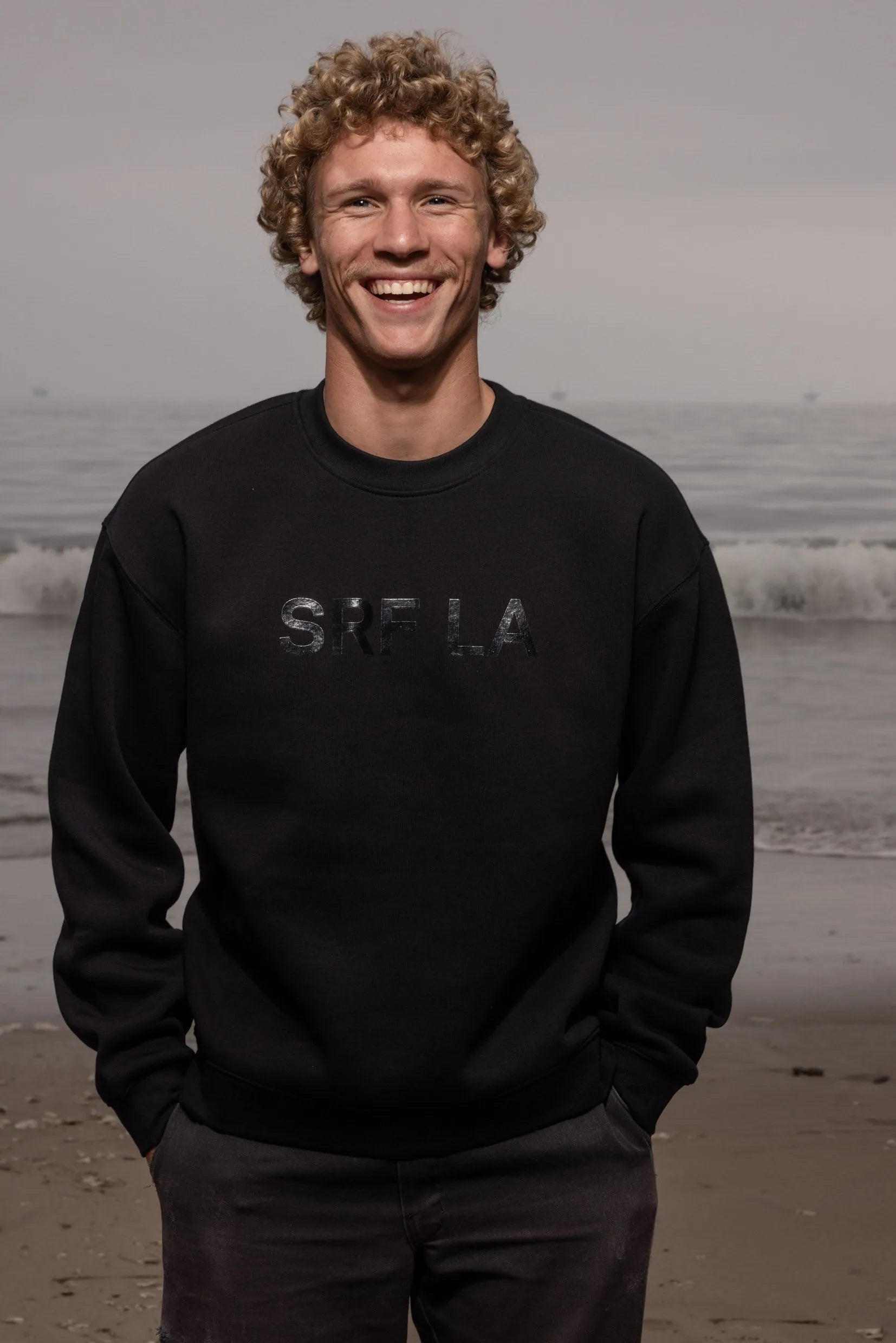 SRF LA Unisex Crewneck - Black on Black - Heidi Merrick