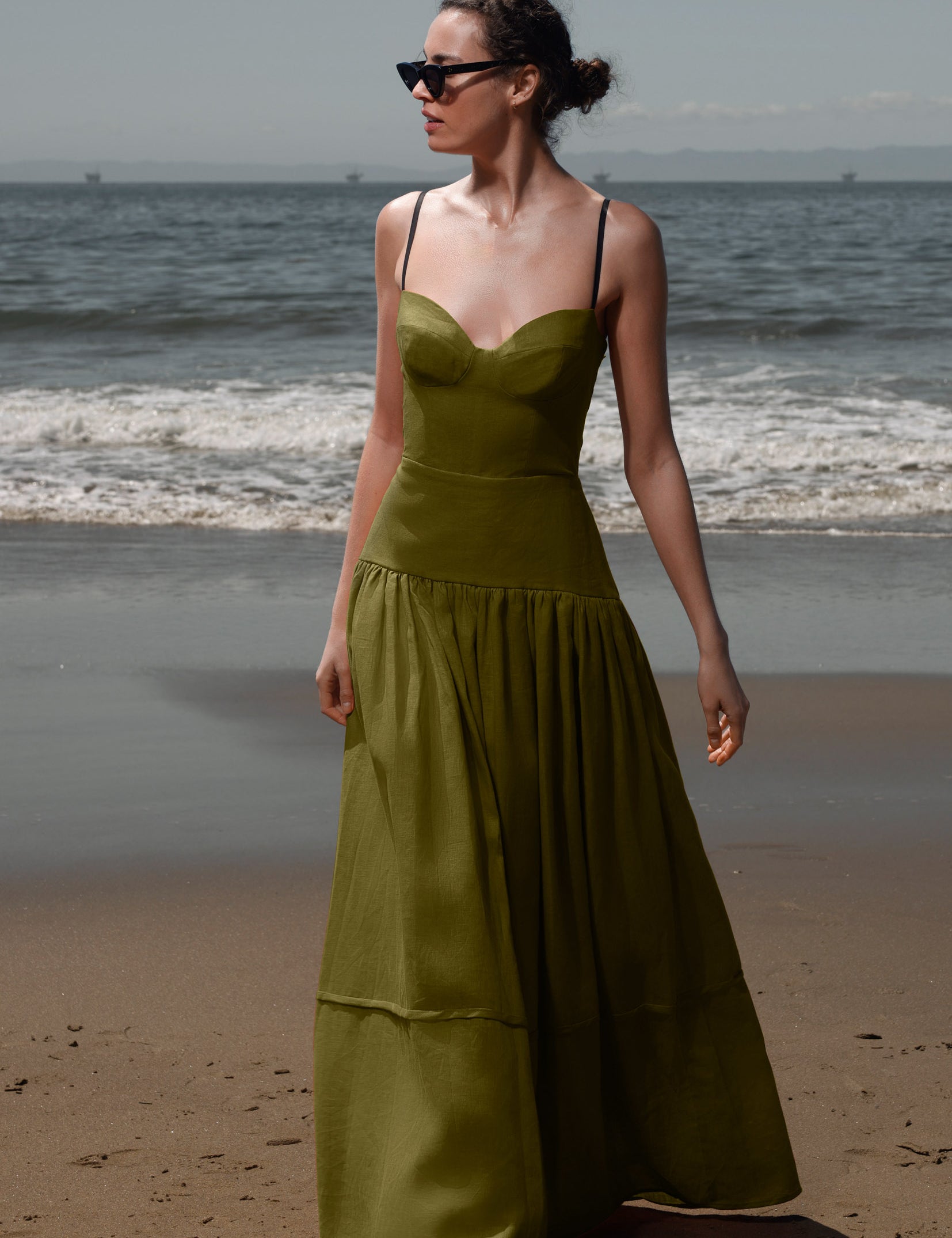 linen garden dress Garden Linen Blend Seamed Mini Dress