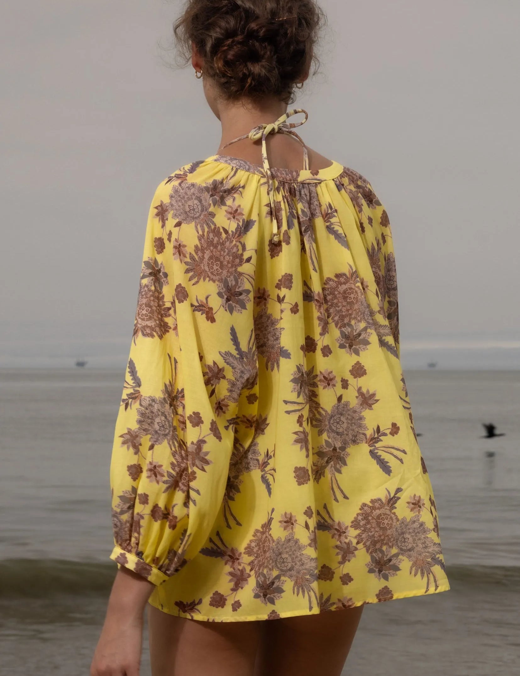 Pia Blouse - Yellow Batik - Heidi Merrick