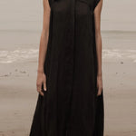 Sespe Dress - Noir Tissue Linen - Heidi Merrick
