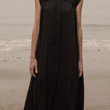 Sespe Dress - Noir Tissue Linen - Heidi Merrick