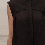 Sespe Dress - Noir Tissue Linen - Heidi Merrick