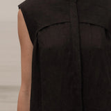 Sespe Dress - Noir Tissue Linen - Heidi Merrick