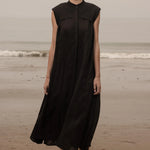 Sespe Dress - Noir Tissue Linen - Heidi Merrick