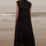 Sespe Dress - Noir Tissue Linen - Heidi Merrick