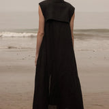 Sespe Dress - Noir Tissue Linen - Heidi Merrick