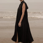 Sespe Dress - Noir Tissue Linen - Heidi Merrick