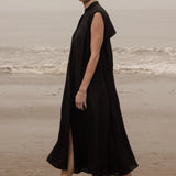 Sespe Dress - Noir Tissue Linen - Heidi Merrick
