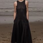 Lila Dress - Black Linen - Heidi Merrick