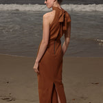Aurora Dress - Golden Brown Silk Noil - Heidi Merrick