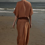 Marbella Skirt - Clay Tissue Linen - Heidi Merrick