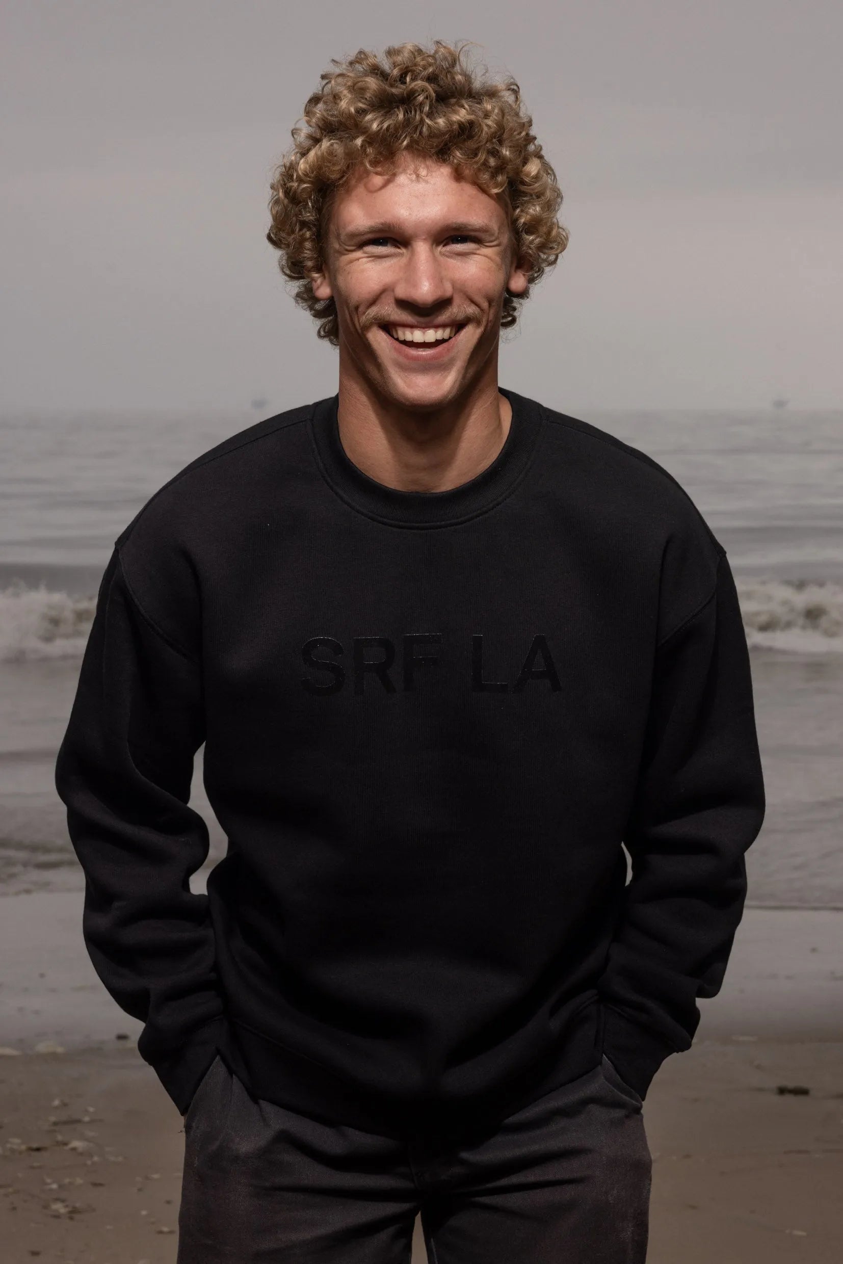 SRF LA Unisex Crewneck - Black on Black - Heidi Merrick