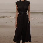 Sespe Dress - Noir Tissue Linen - Heidi Merrick