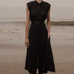 Sespe Dress - Noir Tissue Linen - Heidi Merrick