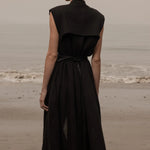 Sespe Dress - Noir Tissue Linen - Heidi Merrick