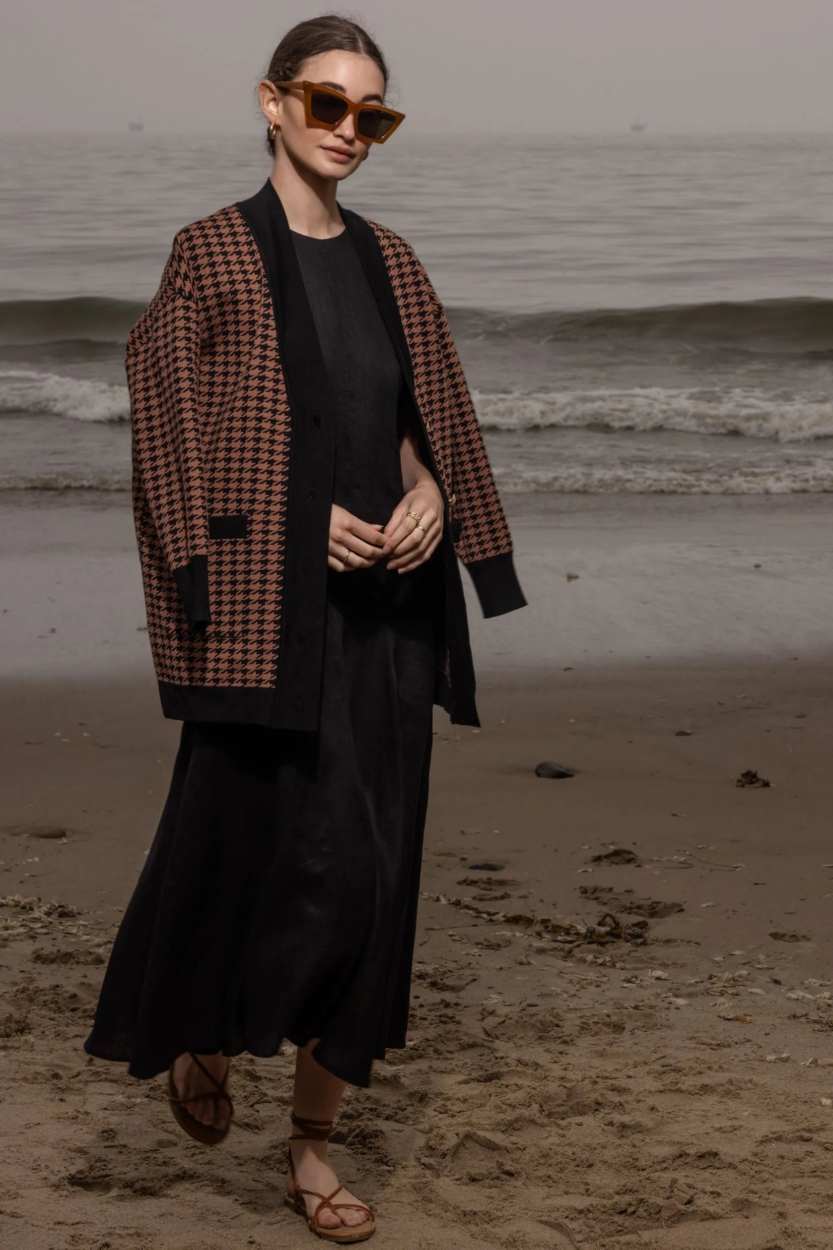 Lila Dress - Black Linen - Heidi Merrick