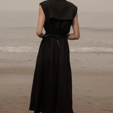 Sespe Dress - Noir Tissue Linen - Heidi Merrick