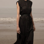 Sespe Dress - Noir Tissue Linen - Heidi Merrick
