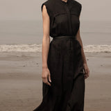 Sespe Dress - Noir Tissue Linen - Heidi Merrick