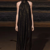 Circe Dress - Black Silk Lurex - Heidi Merrick