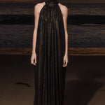 Circe Dress - Black Silk Lurex - Heidi Merrick