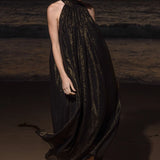 Circe Dress - Black Silk Lurex - Heidi Merrick
