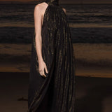 Circe Dress - Black Silk Lurex - Heidi Merrick