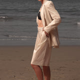 Rodeo Shorts - Cream Ticking Stripe