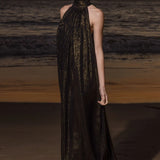 Circe Dress - Black Silk Lurex - Heidi Merrick