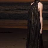 Circe Dress - Black Silk Lurex - Heidi Merrick