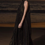 Circe Dress - Black Silk Lurex - Heidi Merrick
