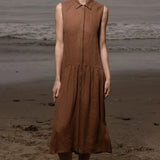 Provence Dress - Clay Tissue Linen - Heidi Merrick