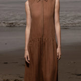 Provence Dress - Clay Tissue Linen - Heidi Merrick