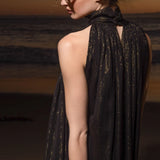Circe Dress - Black Silk Lurex - Heidi Merrick