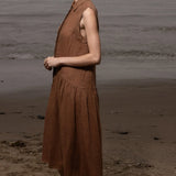 Provence Dress - Clay Tissue Linen - Heidi Merrick