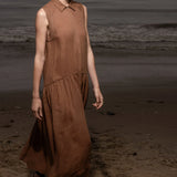 Provence Dress - Clay Tissue Linen - Heidi Merrick