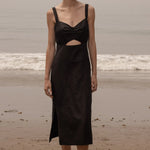 Como Dress - Noir Silk & Hemp - Heidi Merrick