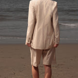 Rodeo Shorts - Cream Ticking Stripe