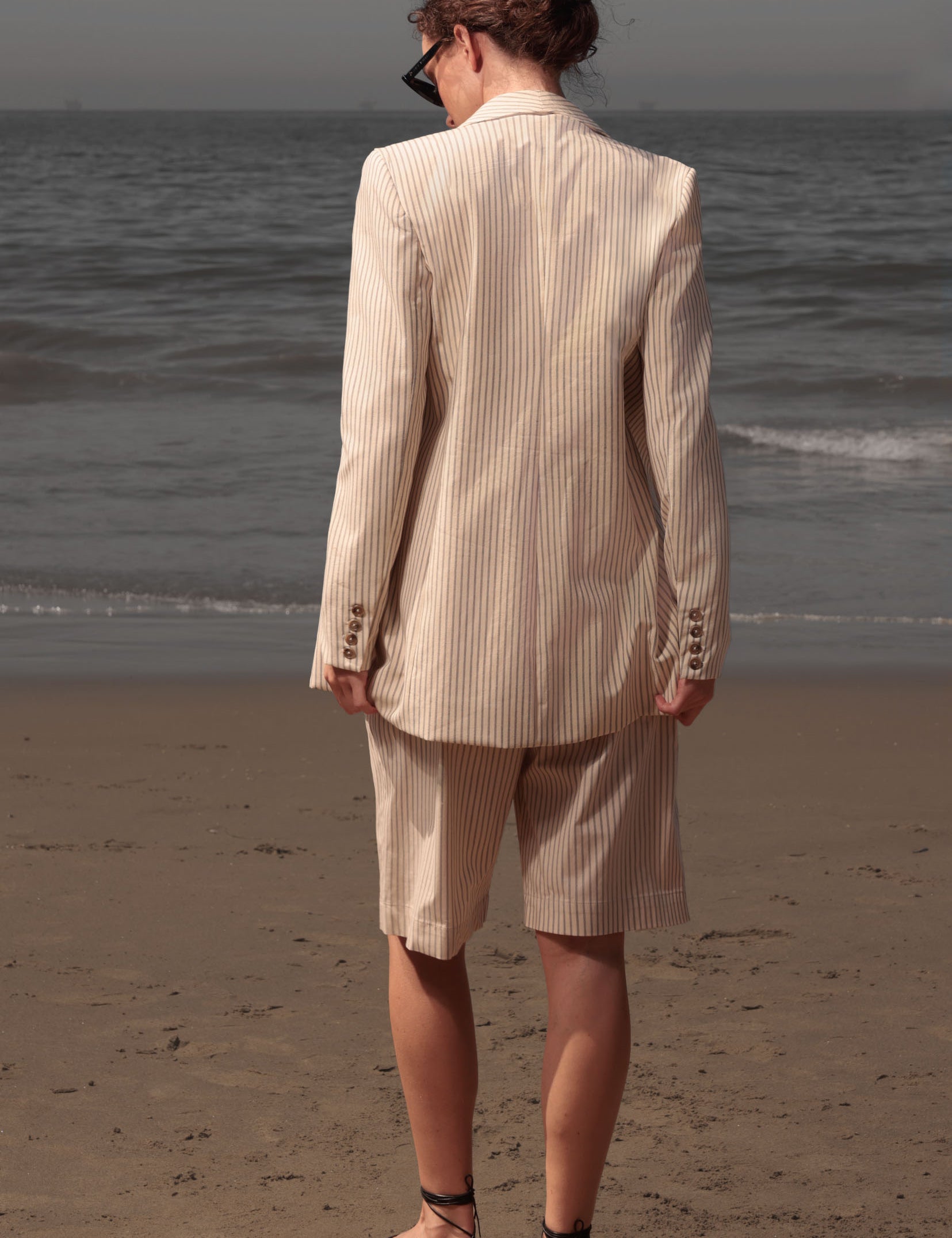 Rodeo Shorts - Cream Ticking Stripe