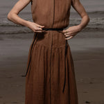 Provence Dress - Clay Tissue Linen - Heidi Merrick