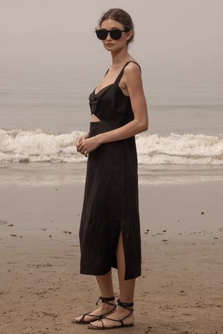 Como Dress - Noir Silk & Hemp