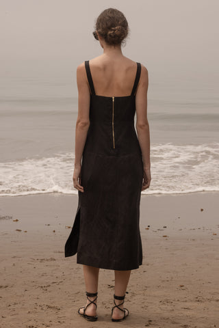 Como Dress - Noir Silk & Hemp