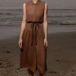 Provence Dress - Clay Tissue Linen - Heidi Merrick