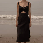 Como Dress - Noir Silk & Hemp - Heidi Merrick