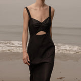 Como Dress - Noir Silk & Hemp - Heidi Merrick